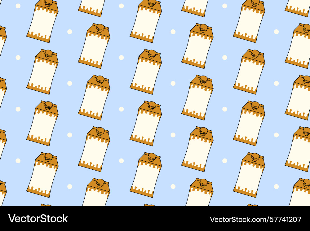 Milk box with light pattern on blue background Vector Image