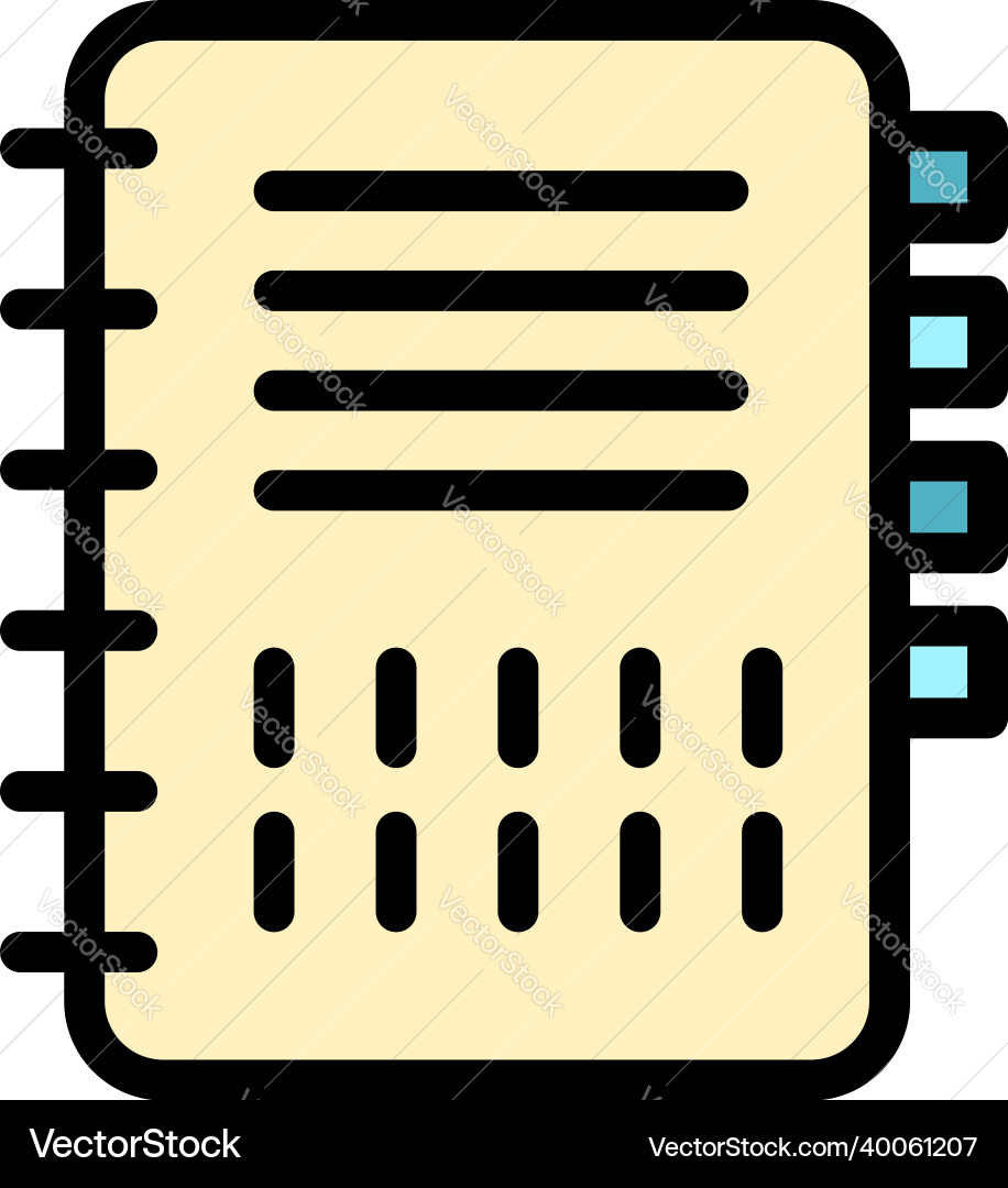 Notebook icon color outline Notebook icon color outline vector image