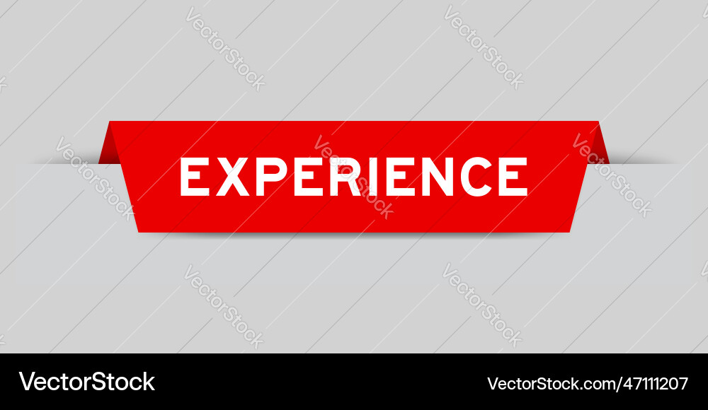 Red color inserted label with word experience Red color inserted label with word experience Vector Image