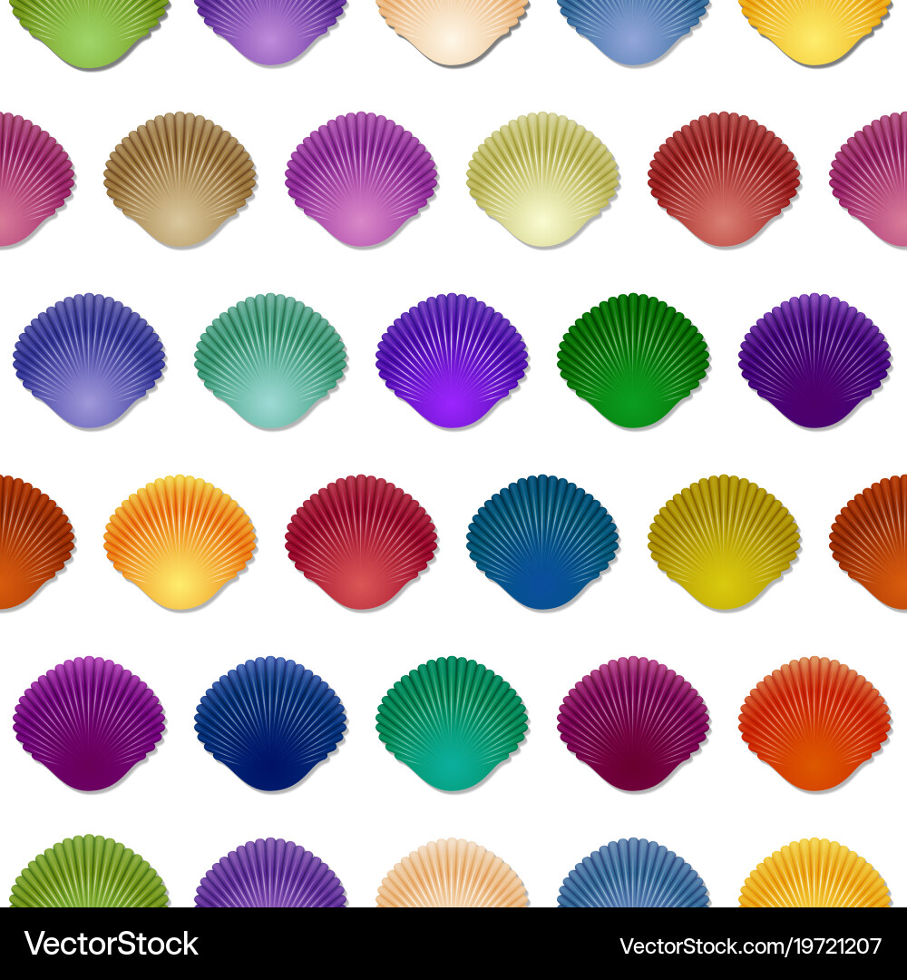Seamless colorful seashell template background Vector Image