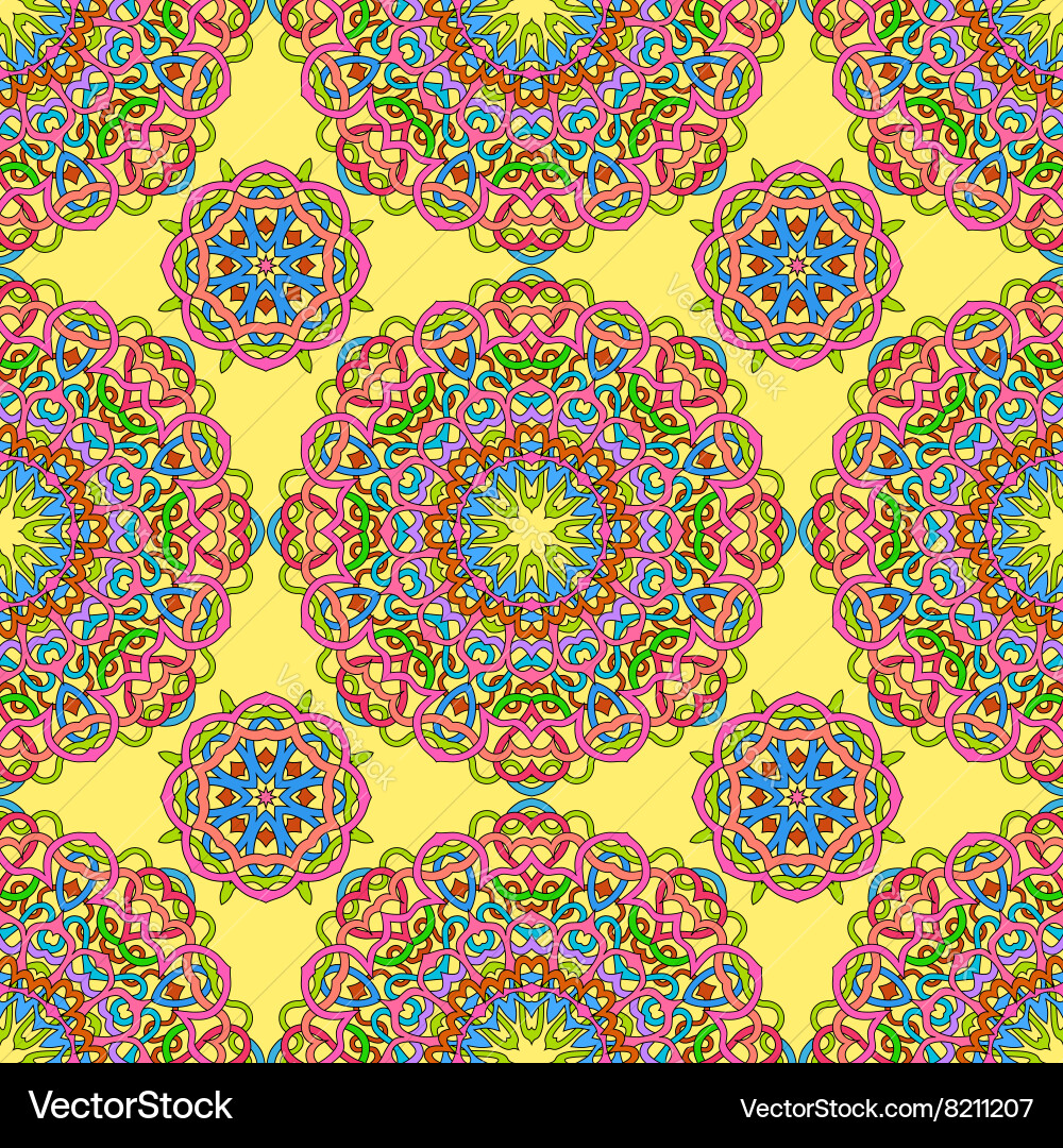 Seamless pattern from abstract elements vector image