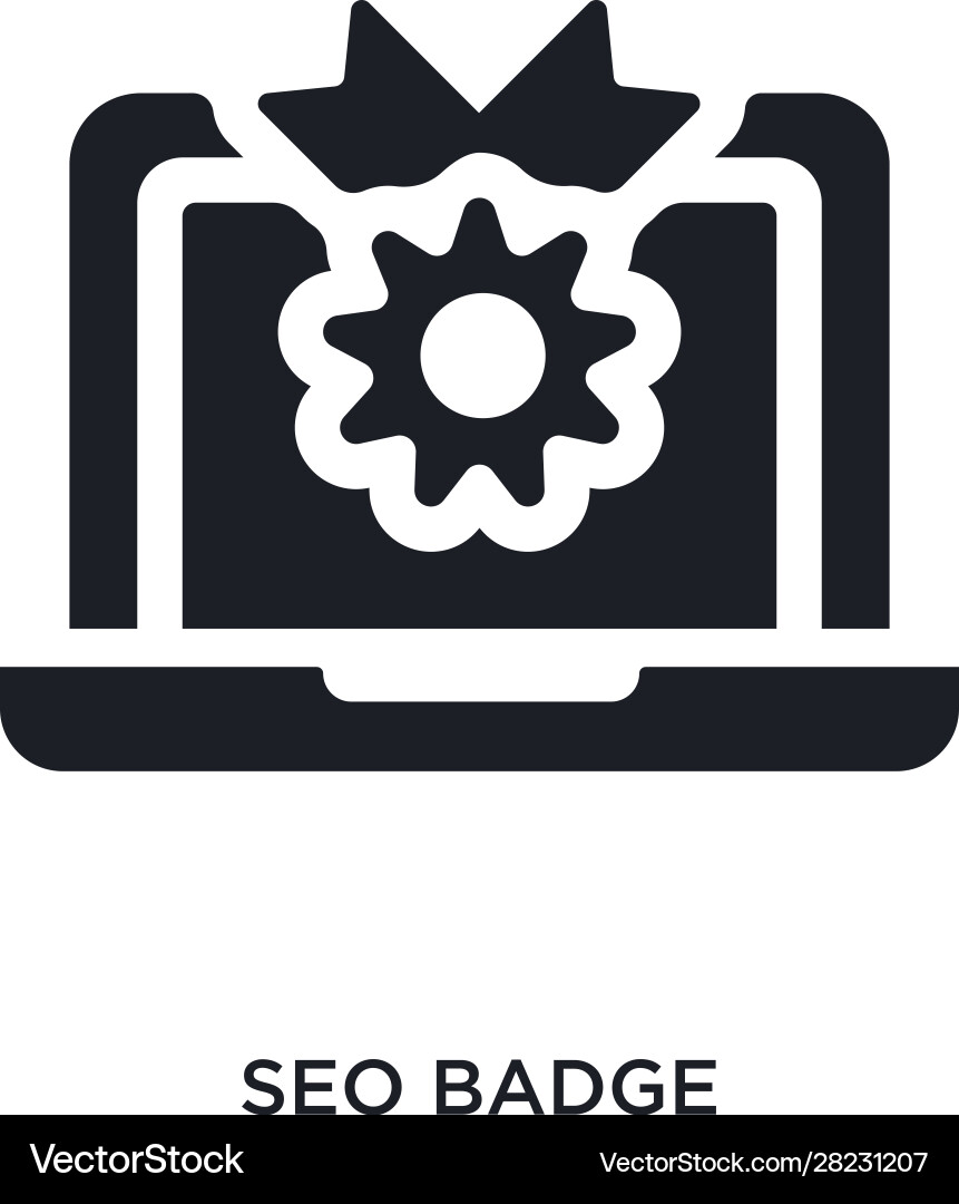 Seo badge isolated icon simple element from vector image