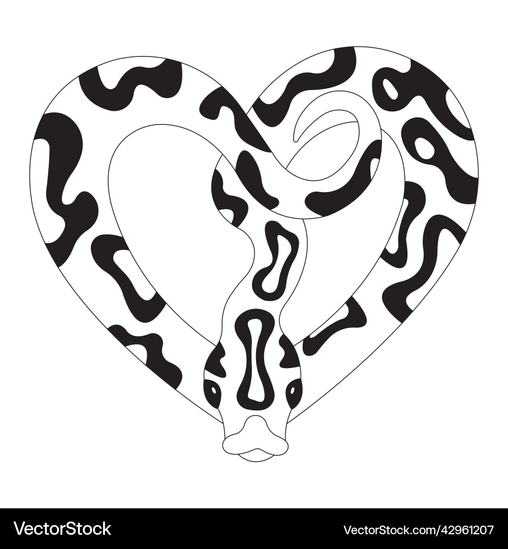 Silhouette of a snake with heart-shaped pattern Silhouette of a snake with heart-shaped pattern vector image