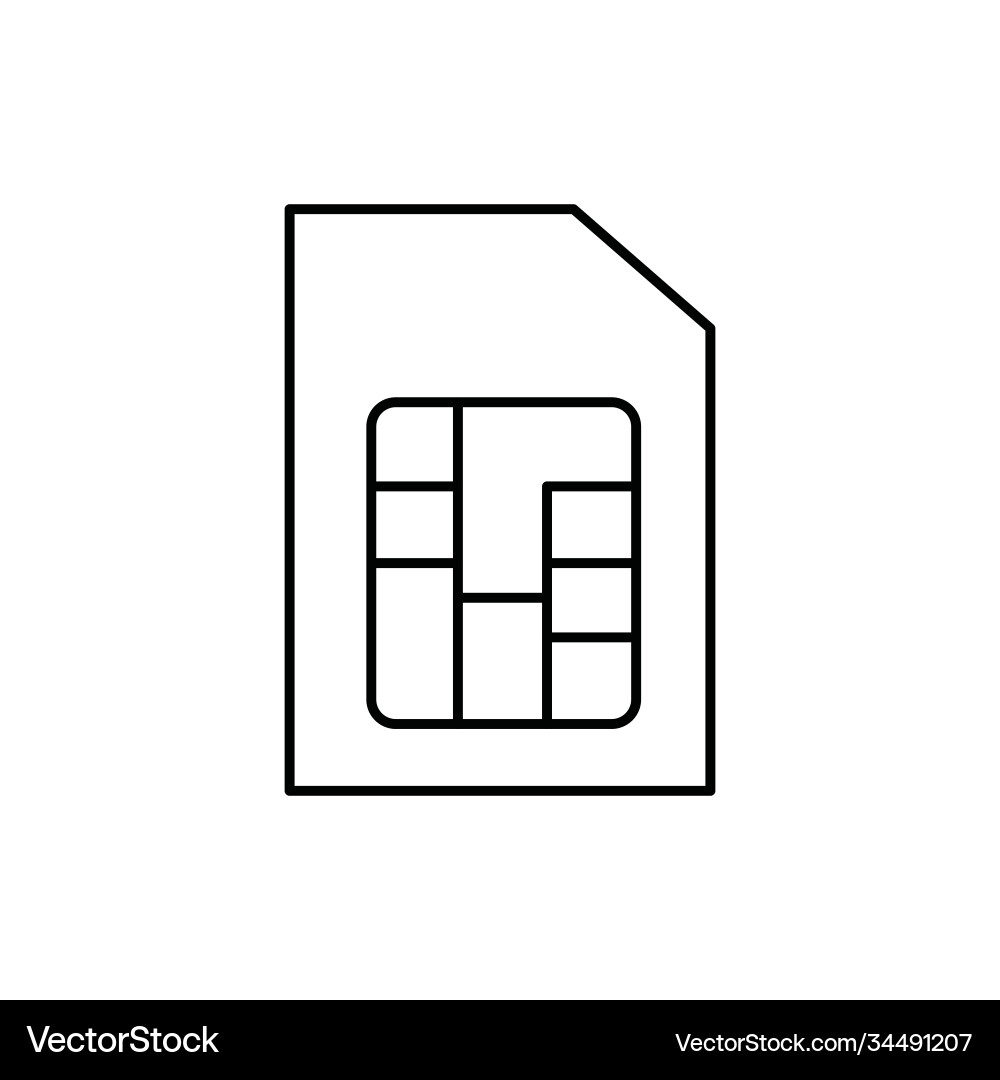 Simcard smartphone single isolated icon with line Simcard smartphone single isolated icon with line Vector Image