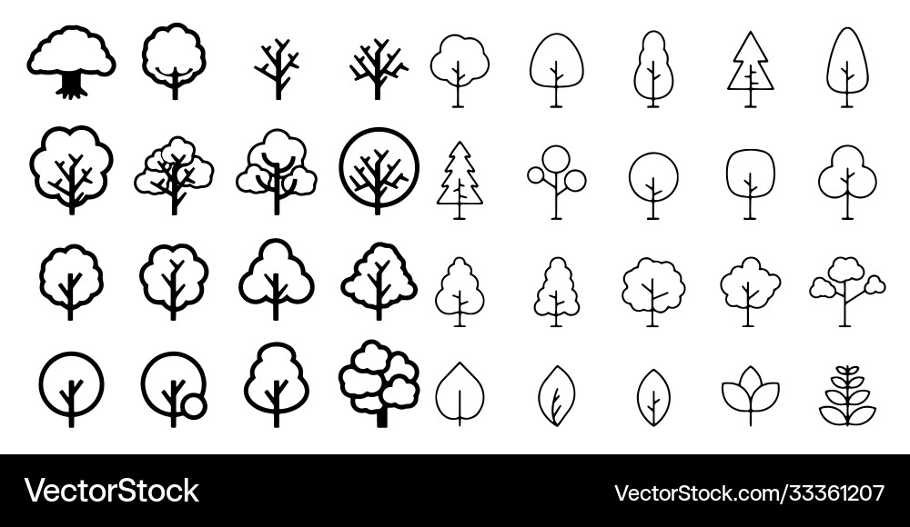 Tree icon symbol set on white background vector image