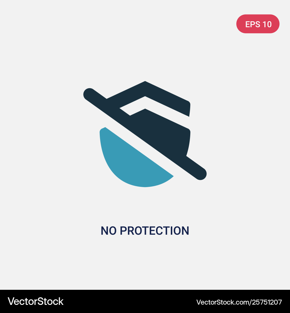Two color no protection icon from user interface vector image