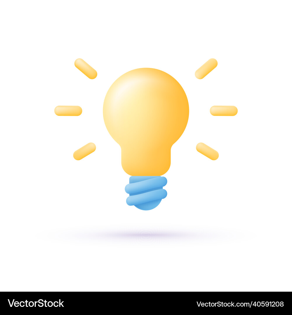 3d icon with yellow lamp on whit background 3d icon with yellow lamp on whit background vector image
