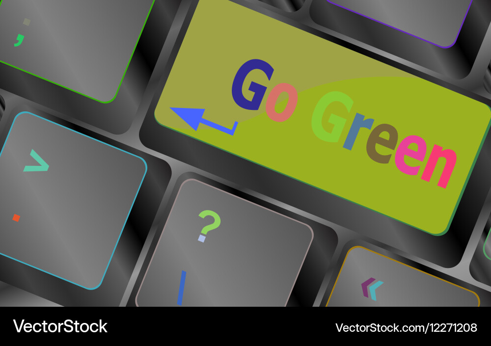 A keyboard with key reading go green vector image