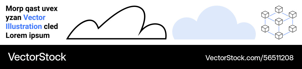 Abstract cloud shapes and geometric block Abstract cloud shapes and geometric block vector image