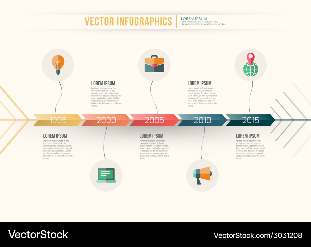 Abstract timeline infographic design workflow vector image