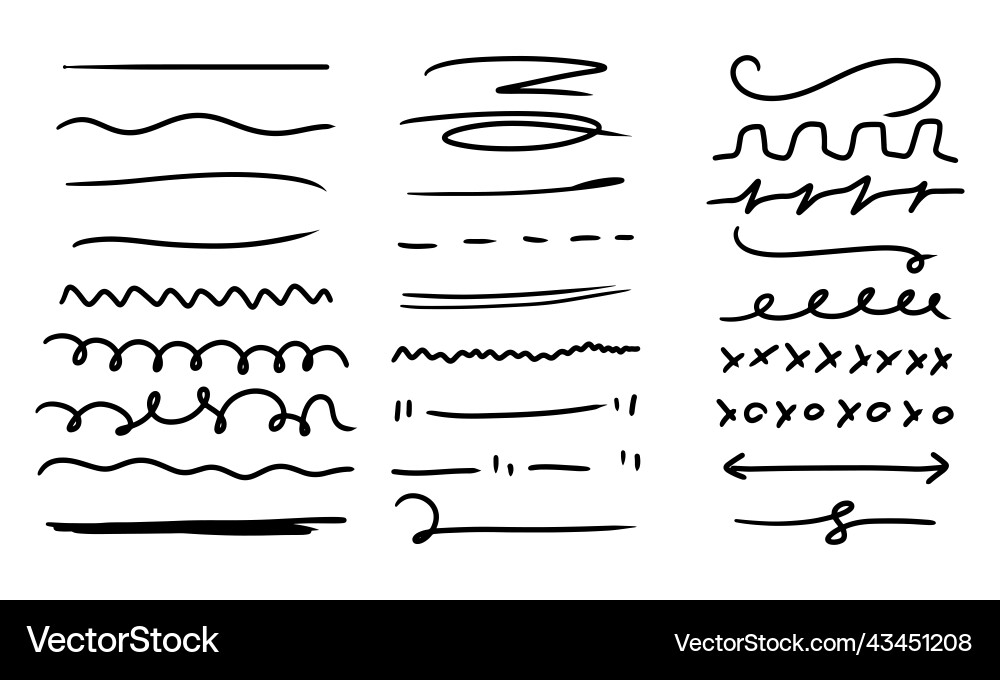 Border divider design set frame element vector image