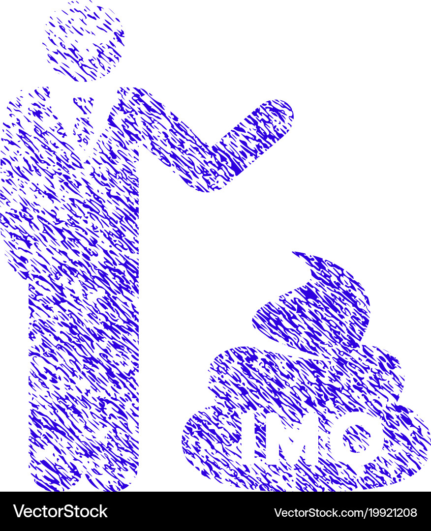 Businessman show imo shit icon grunge watermark Vector Image