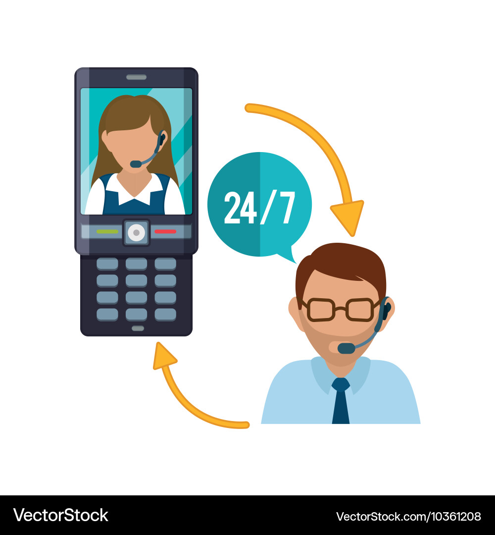Customer service technical icon set vector image