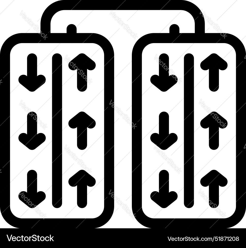 Data exchange icon showing up and down arrows vector image