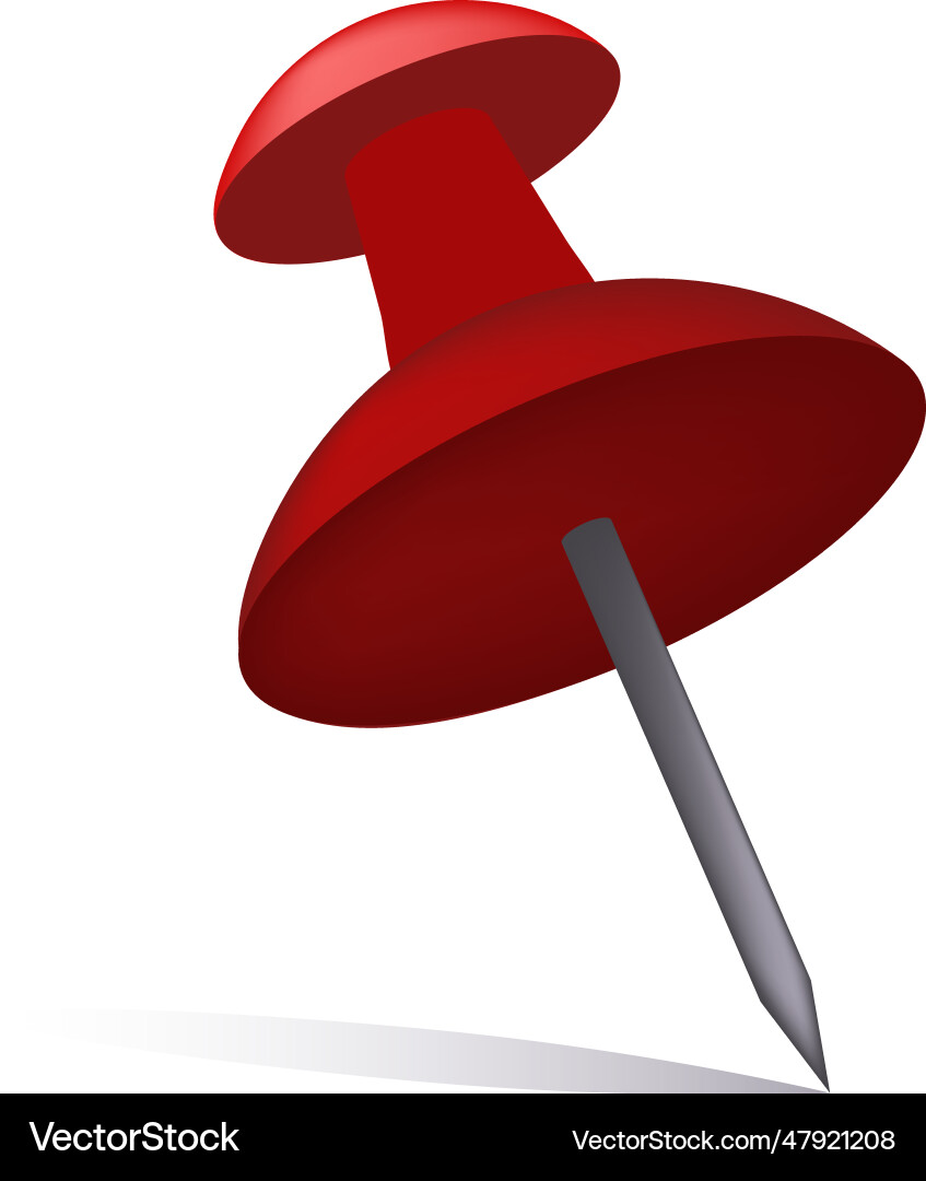 Deep red pushpin Deep red pushpin vector image
