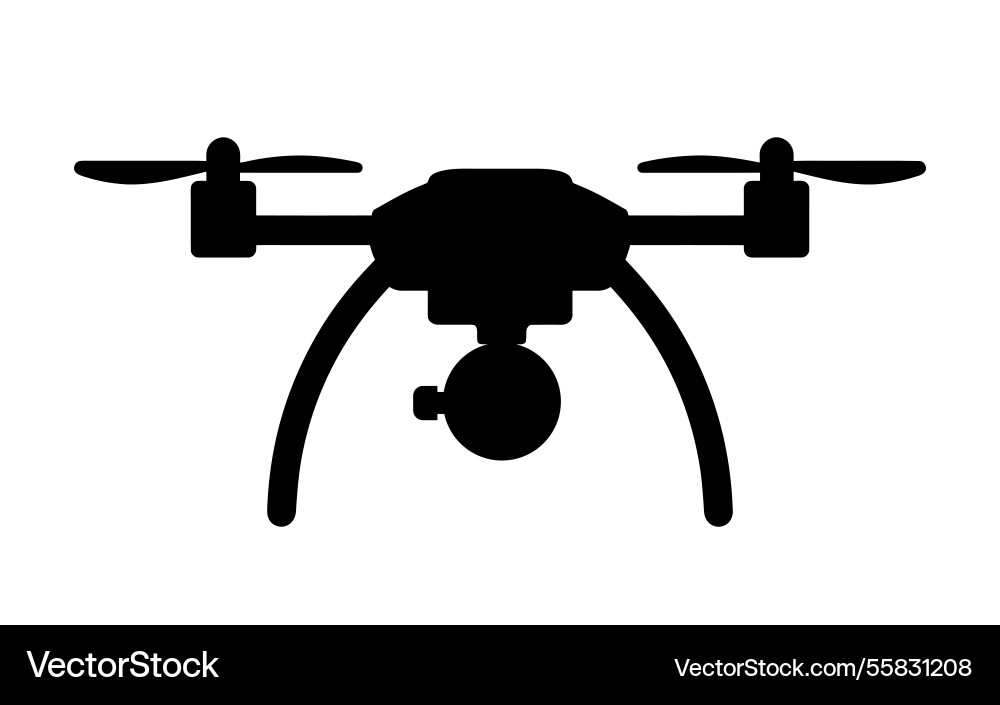 Drone with two propellers and a camera Vector Image