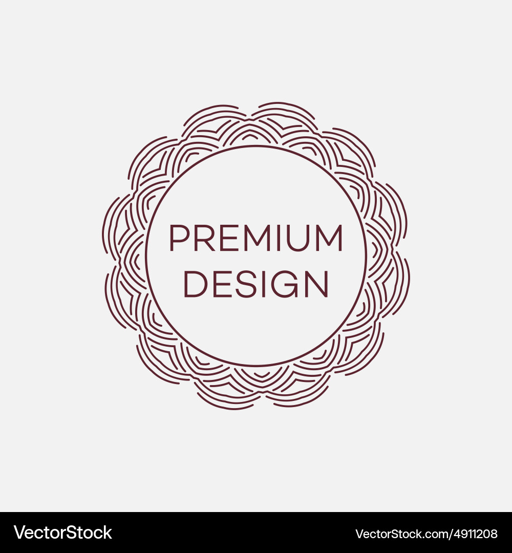 Geometric frame in mono line style vector image