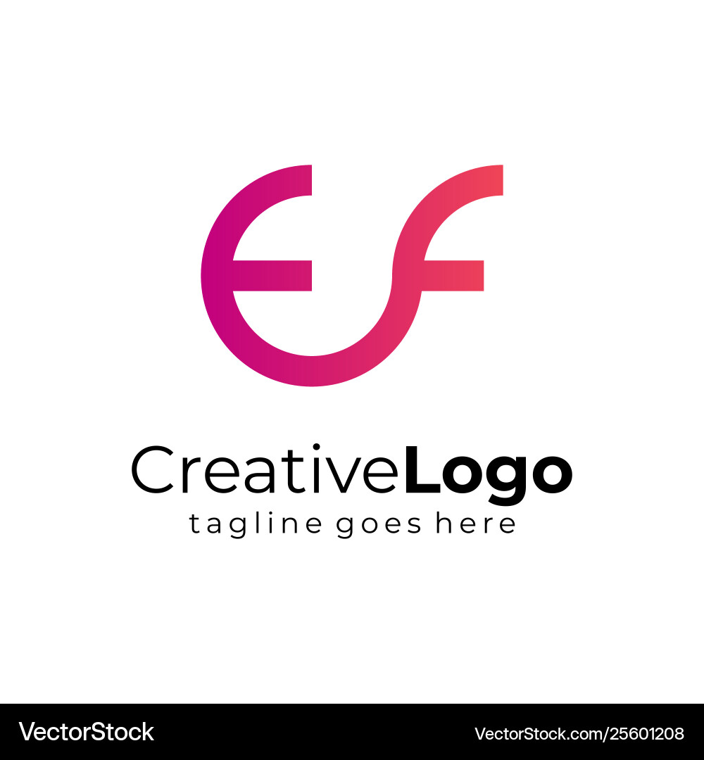 Gradient circular initial letter e and f business Gradient circular initial letter e and f business Vector Image