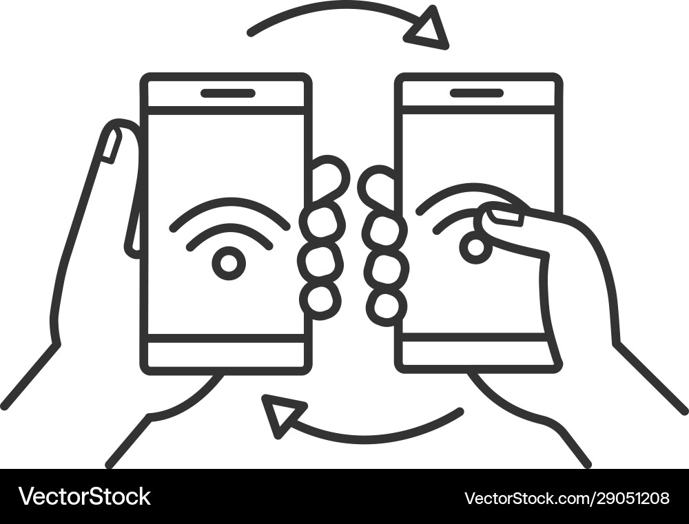Nfc data transfer linear icon Nfc data transfer linear icon vector image