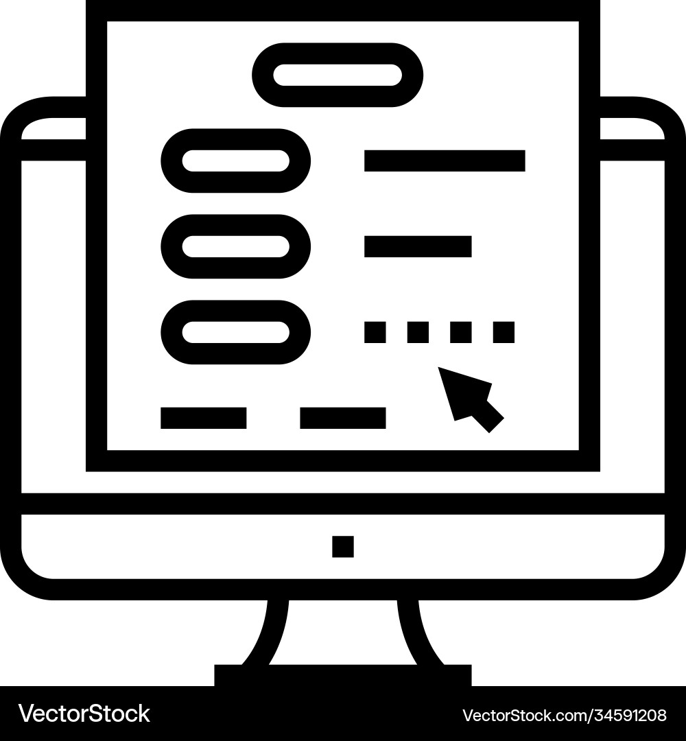 Online authentication line icon Online authentication line icon vector image