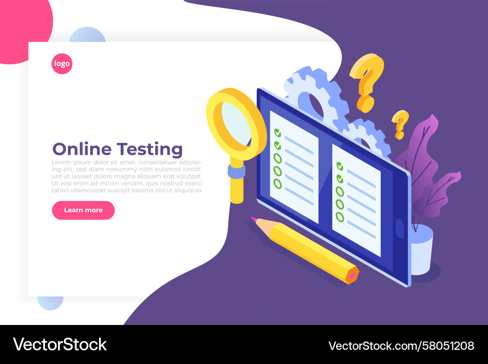 Online Testing & E-Learning Concepts vector image