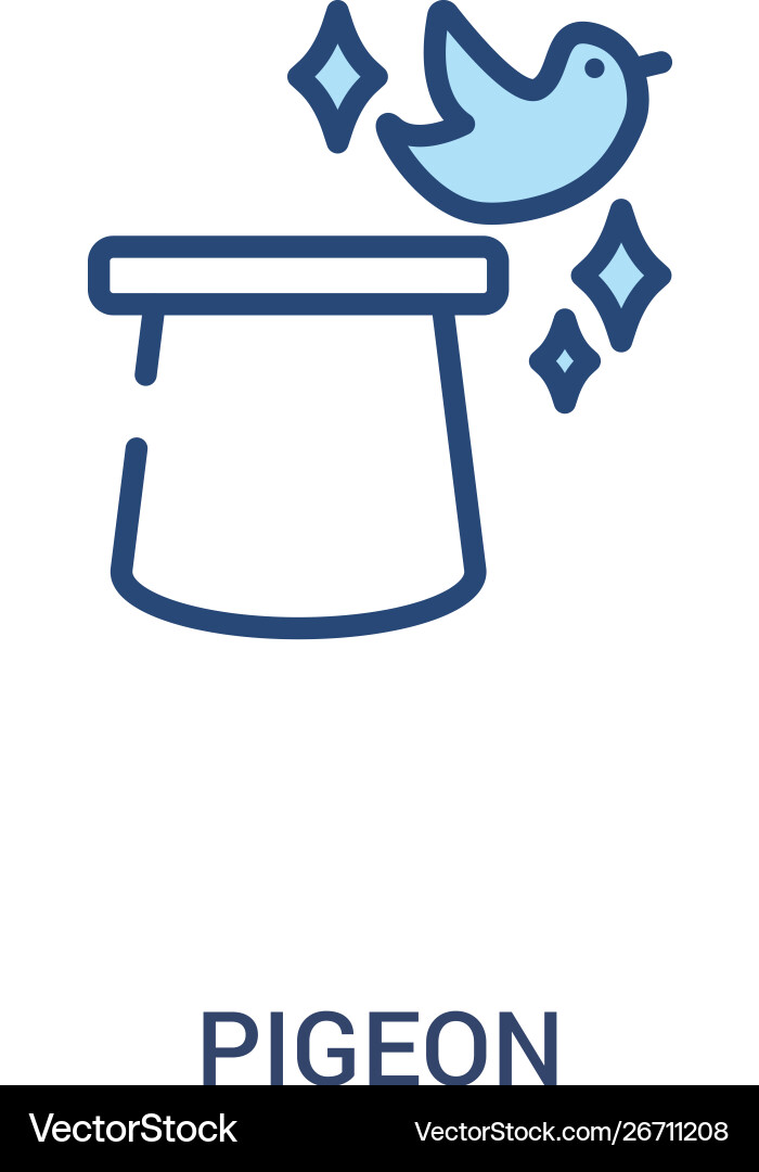 Pigeon concept 2 colored icon simple line element Pigeon concept 2 colored icon simple line element vector image