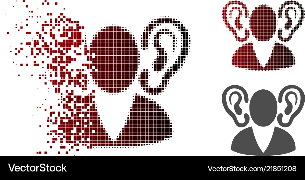Pixelated Halftone Listener Icon Vector Image