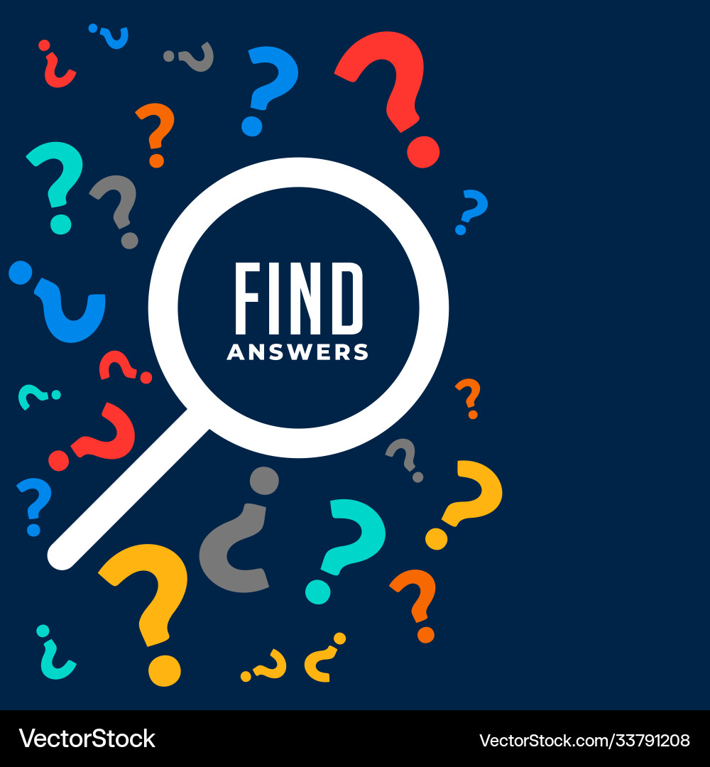 Question and answers background with search symbol vector image