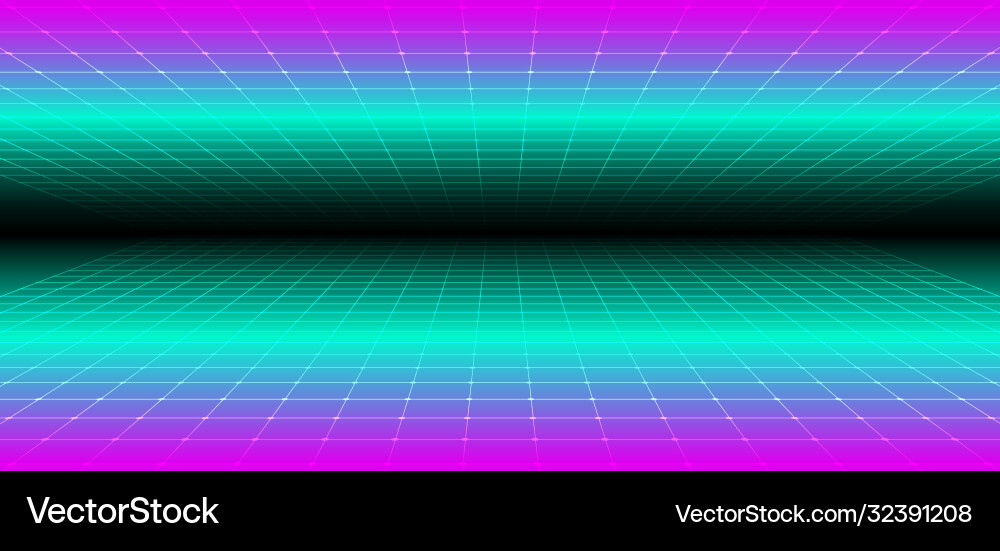 Retro Tech Grid - 90s Style Vector Image
