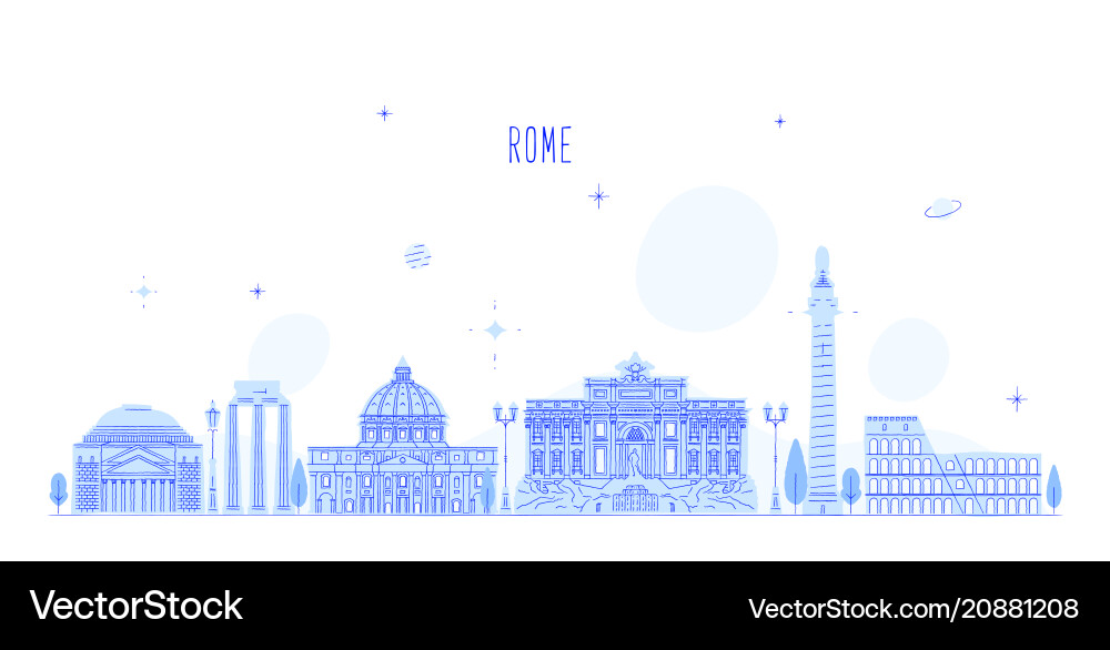 Rome skyline italy city buildings Rome skyline italy city buildings vector image