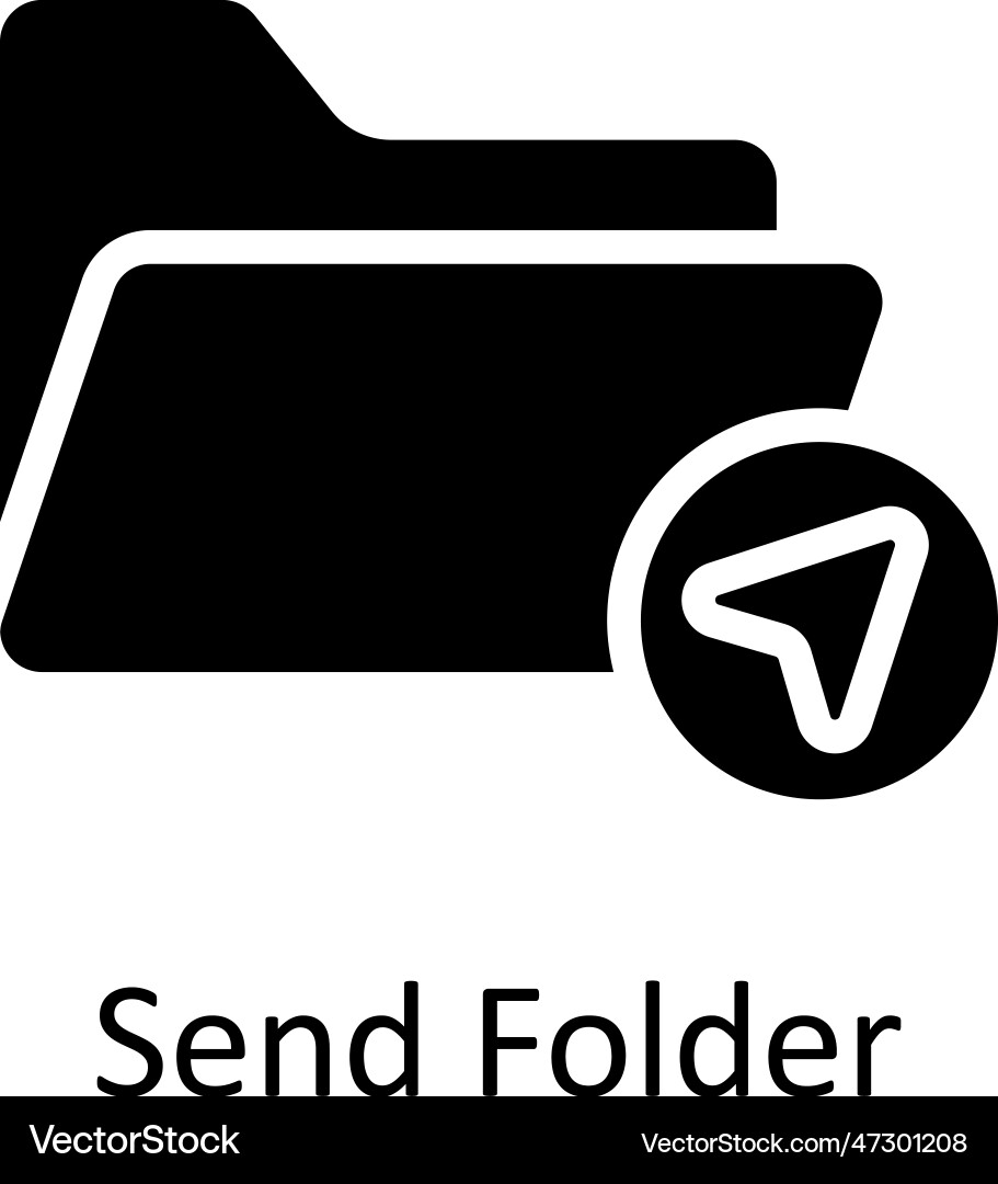 Send folder solid icon design vector image