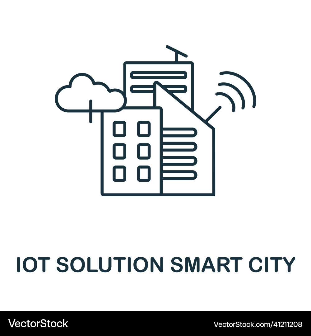 Smart city icon line element from iot solution Smart city icon line element from iot solution vector image