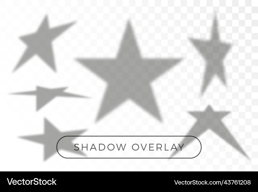 Star set shadow overlay many in different vector image
