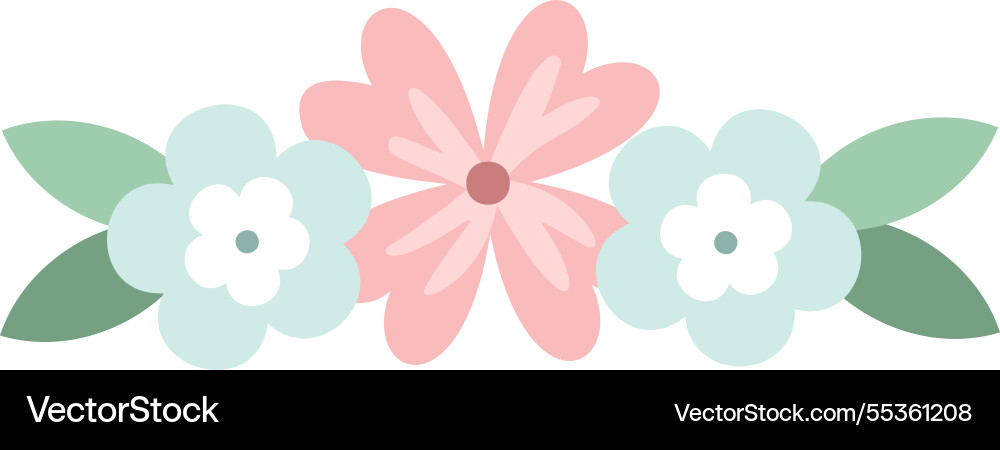 This minimalist and pretty floral border features This minimalist and pretty floral border features vector image