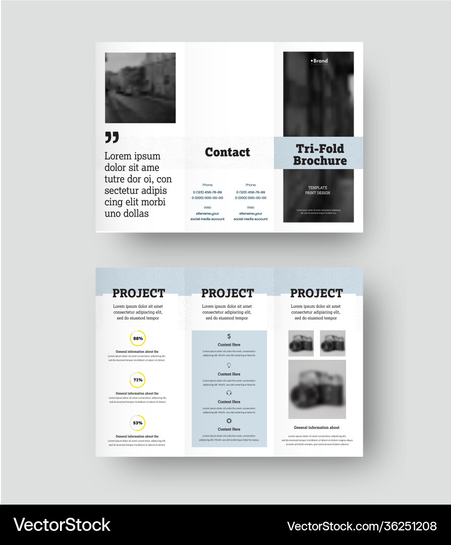 Trifold Template mit geometrischem Design auf weiß Trifold Template mit geometrischem Design auf weiß vektorbild