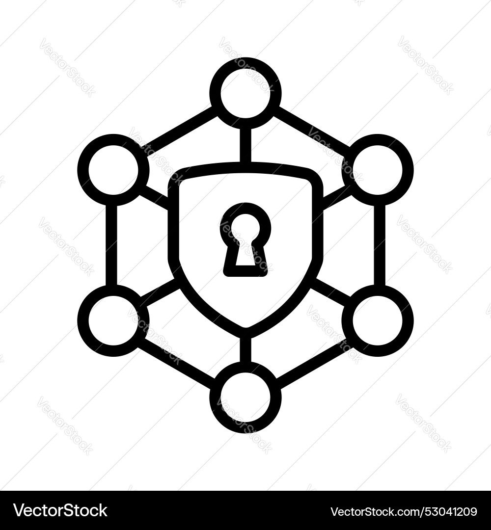 A beautiful of network security with key lock vector image