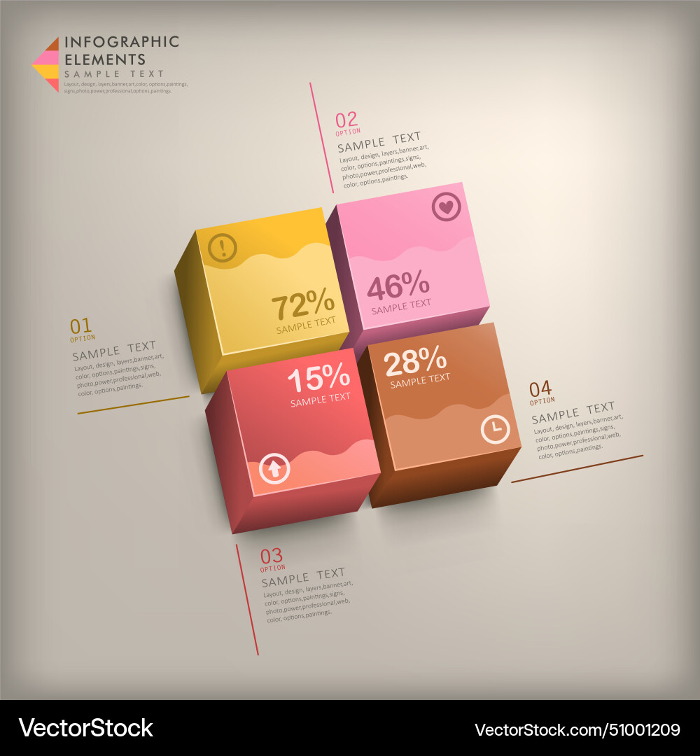 Abstract 3d cube infographics Vector Image