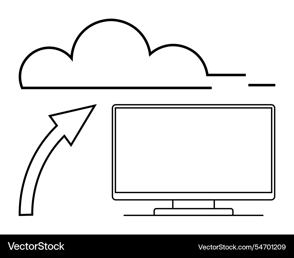 Cloud computing concept with data upload Cloud computing concept with data upload vector image
