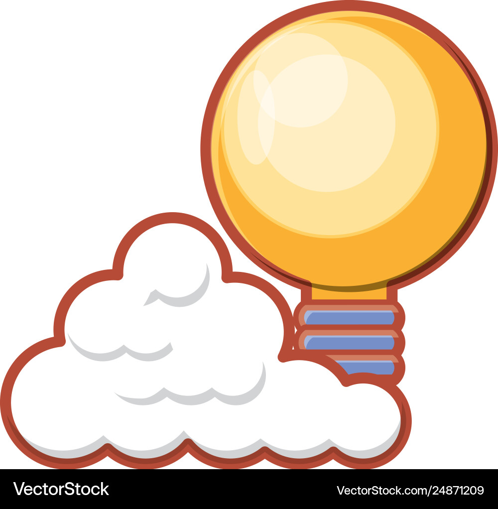 Cloud computing server with bulb Cloud computing server with bulb vector image