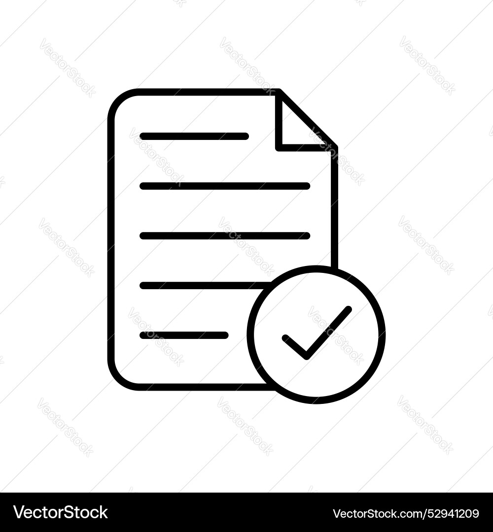 Document accept icon set checked contract paper Document accept icon set checked contract paper vector image