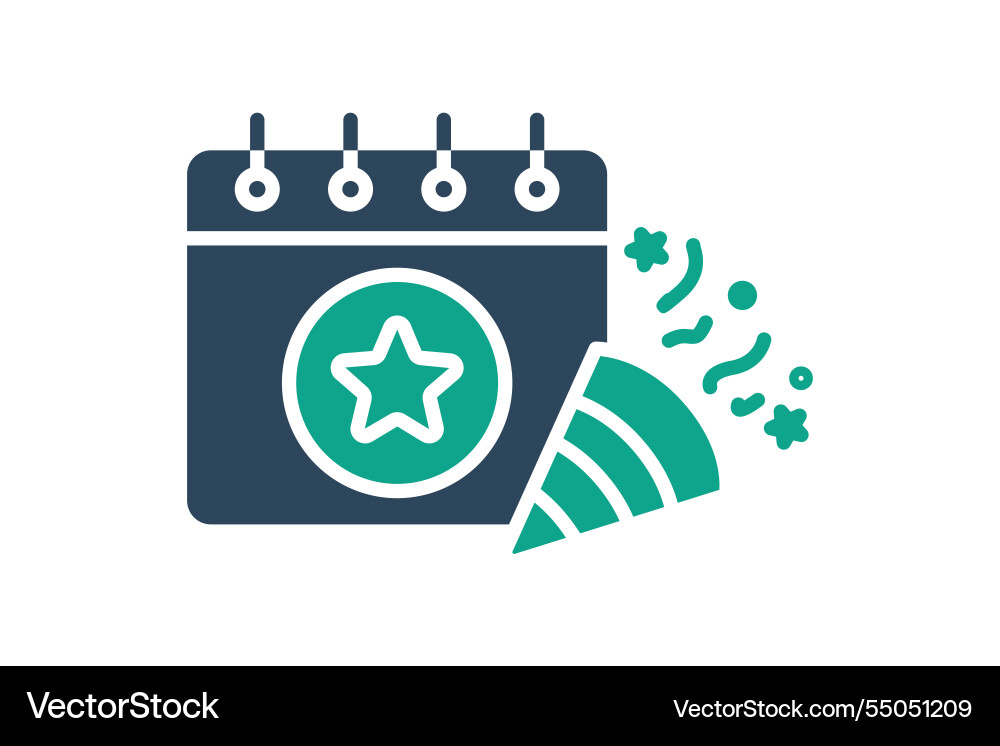 Event icon solid style related to time Event icon solid style related to time vector image