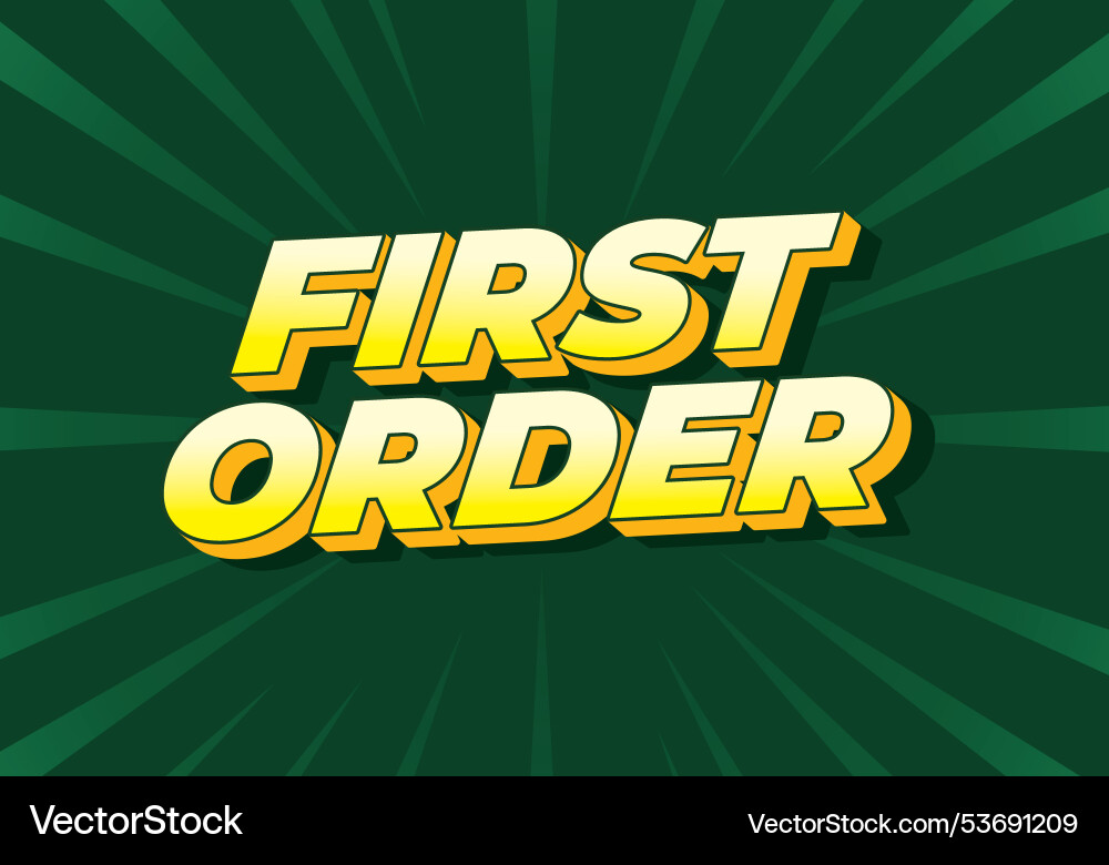 First order text effect in 3d style with modern First order text effect in 3d style with modern vector image