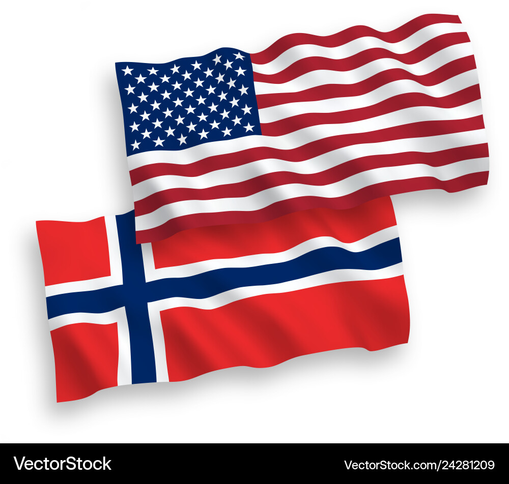 Flags of norway and america on a white background Flags of norway and america on a white background vector image