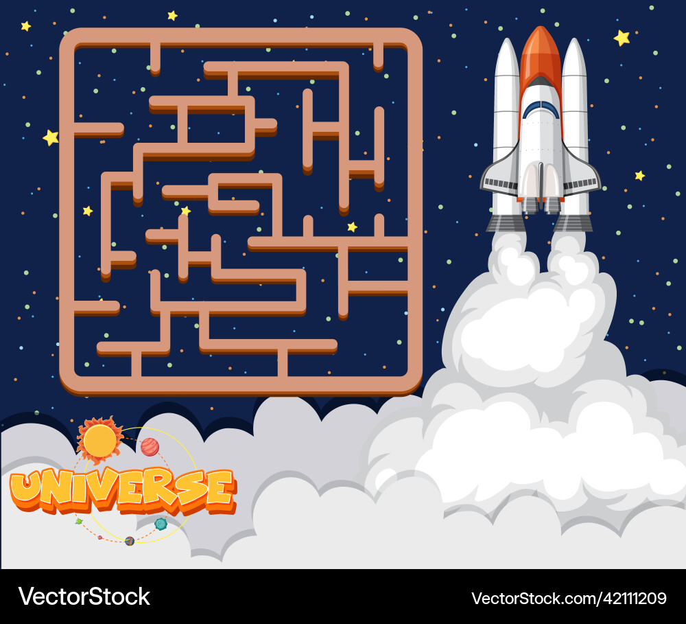 Game template with space theme background Game template with space theme background vector image