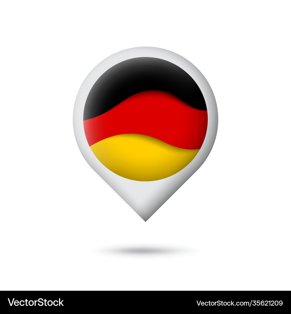 Germany flag icon in shape pointer map Germany flag icon in shape pointer map vector image
