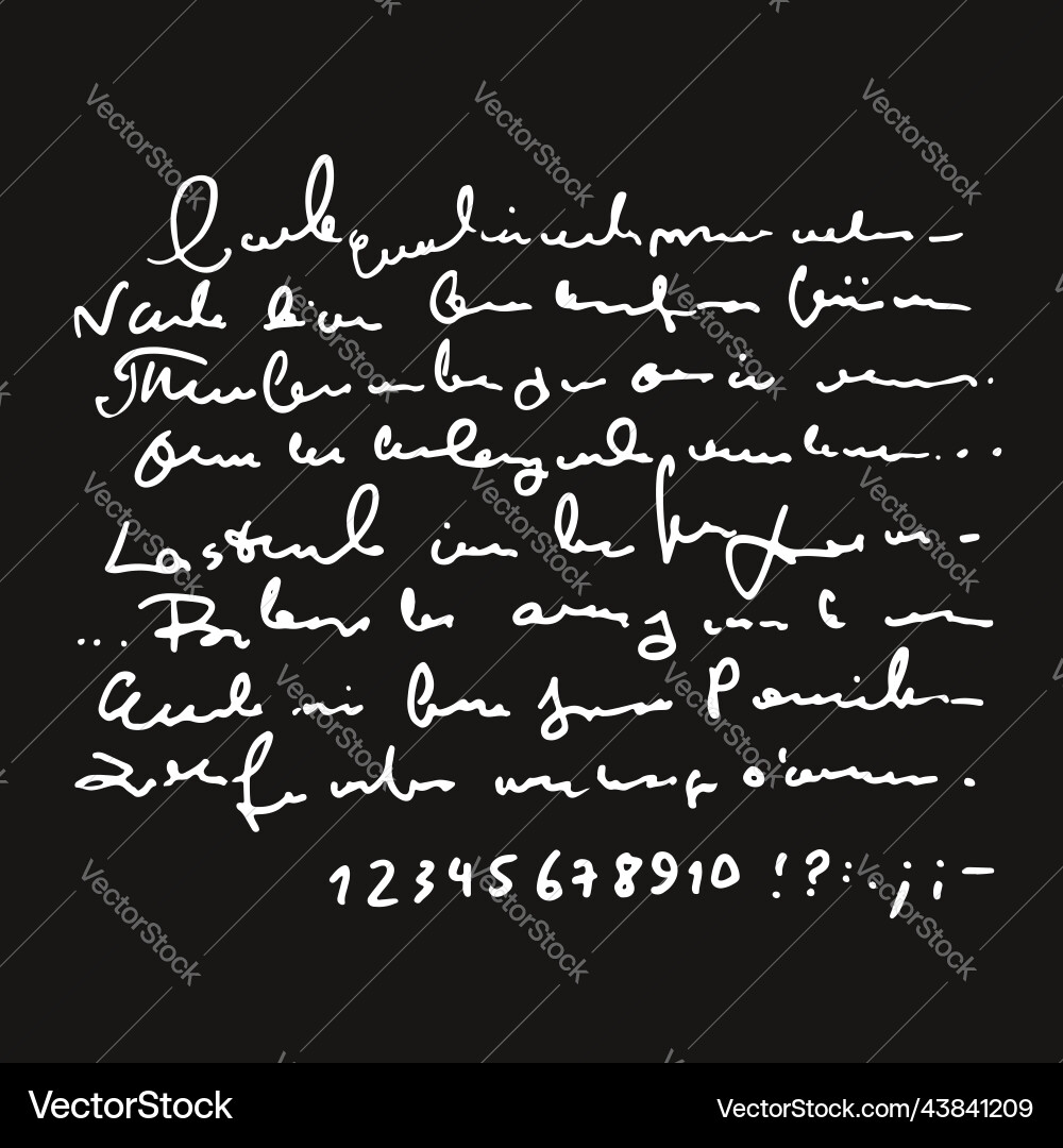 Handwritten abstract text Handwritten abstract text vector image