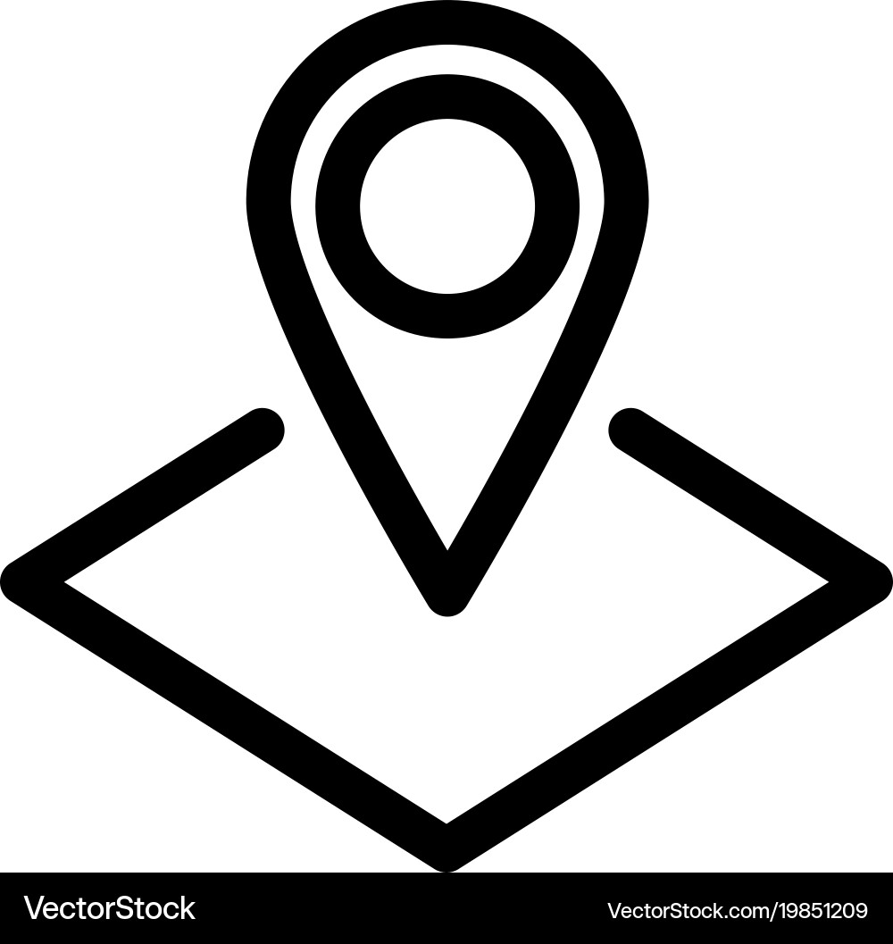 Map pointer or pin marker icon outline modern vector image