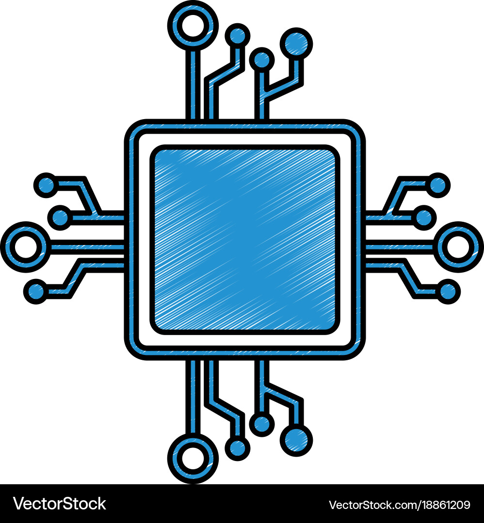 Processor circuit isolated icon Vector Image