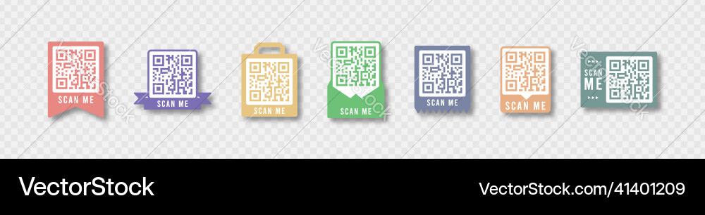 Qr code color frame set Qr code color frame set vector image