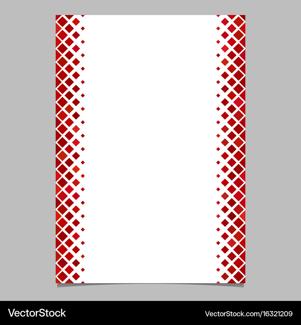 Red diagonal square pattern page template vector image
